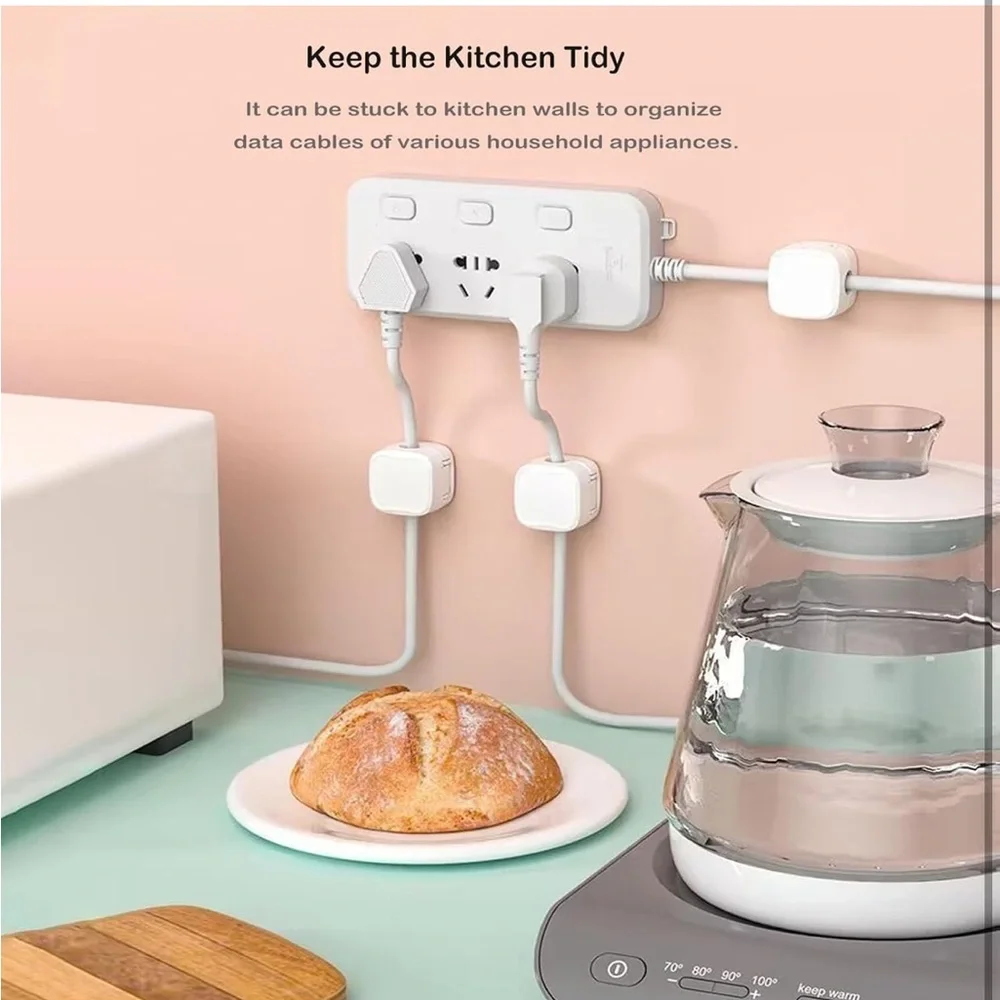 Universal White Cable Protector Clips for Lightning, USB-C, and Micro USB